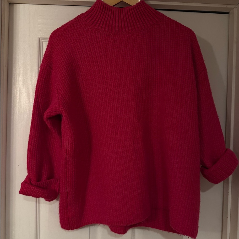 Ann Taylor Vibrant Pink Turtleneck Sweater